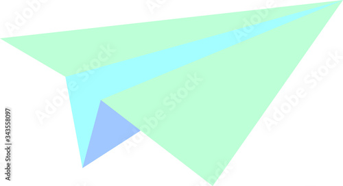 paper airplane blue color vector