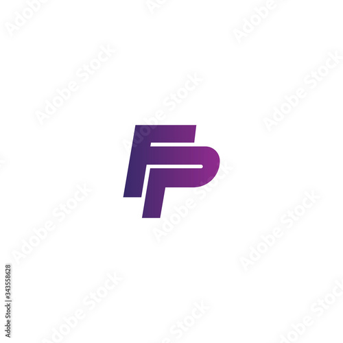 Initial letter fp logo or pf logo vector design templates photo