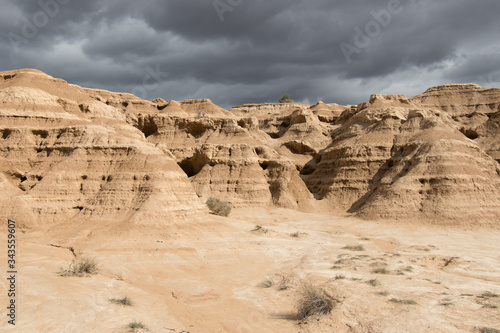 Sandy formations in the desert of Tudela.