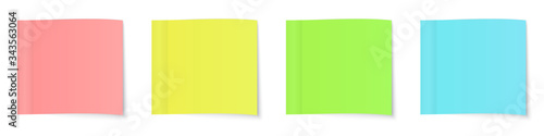 Set of colored paper stickers. Vector illustration