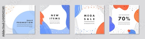 Sale square banner template for social media posts, mobile apps, banners design and web/internet ads. Trendy abstract square template with colorful concept.