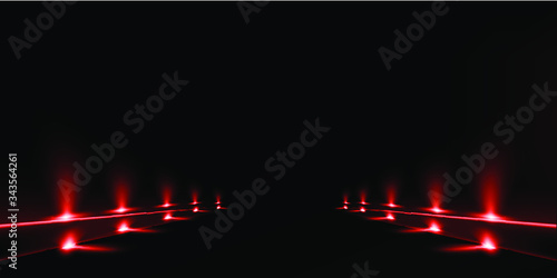 Background with glowing red Lights. Beautiful banner design with glowing glittering lights 