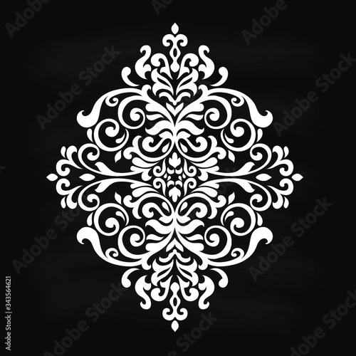 Damask pattern vector element. Classic luxury old-fashioned ornament grunge background. Royal victorian texture for wallpaper, textile, fabric, wrapping. Exquisite floral baroque patterns.