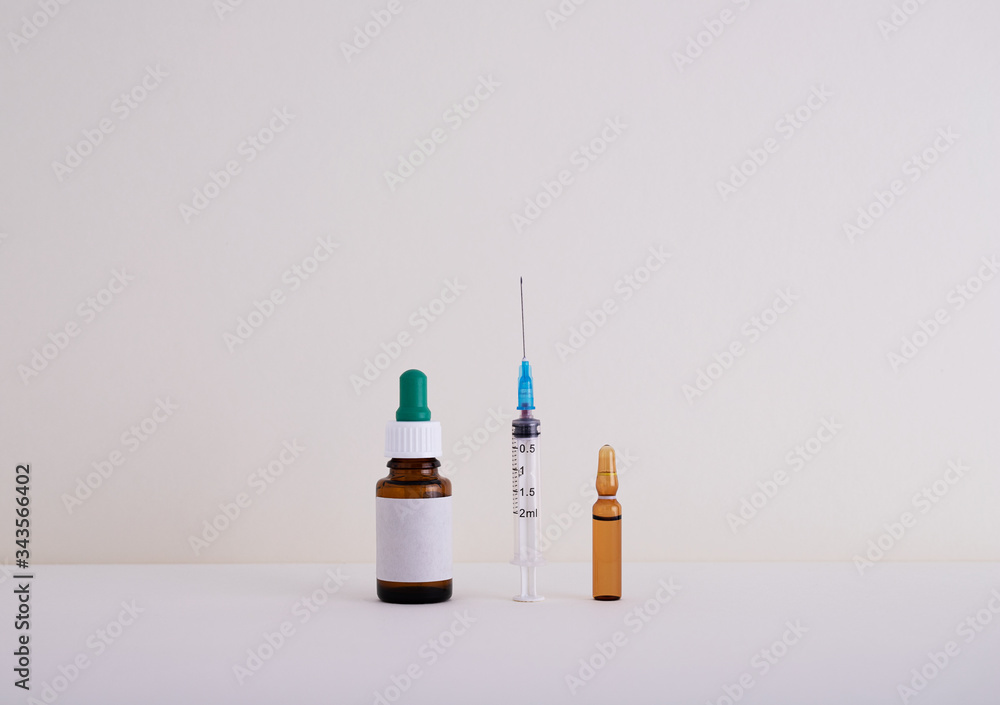 Syringe and vials Syringe and vials