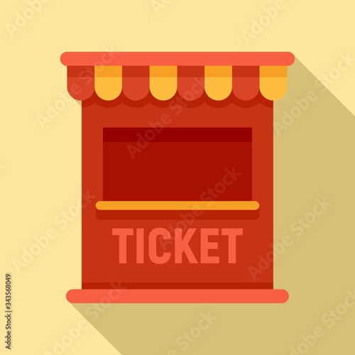 Ticket circus box icon. Flat illustration of ticket circus box vector icon for web design