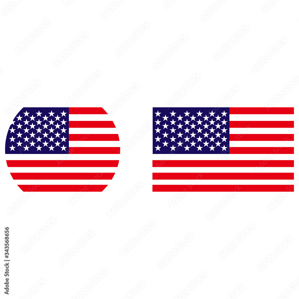 American flag icon logo design American flag icon logo design