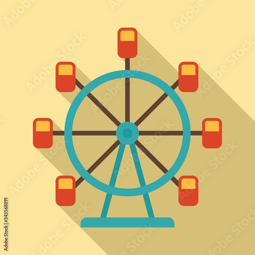 Ferris wheel icon. Flat illustration of ferris wheel vector icon for web design