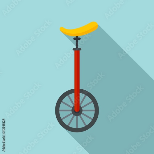 Unicycle circus icon. Flat illustration of unicycle circus vector icon for web design