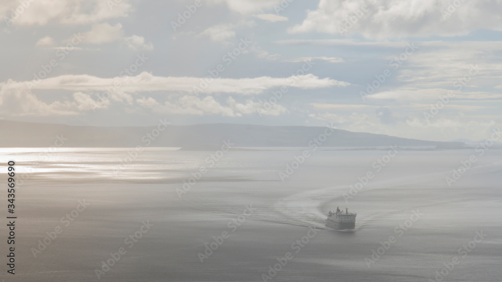 Hazy Ferry Arrival Hebrides