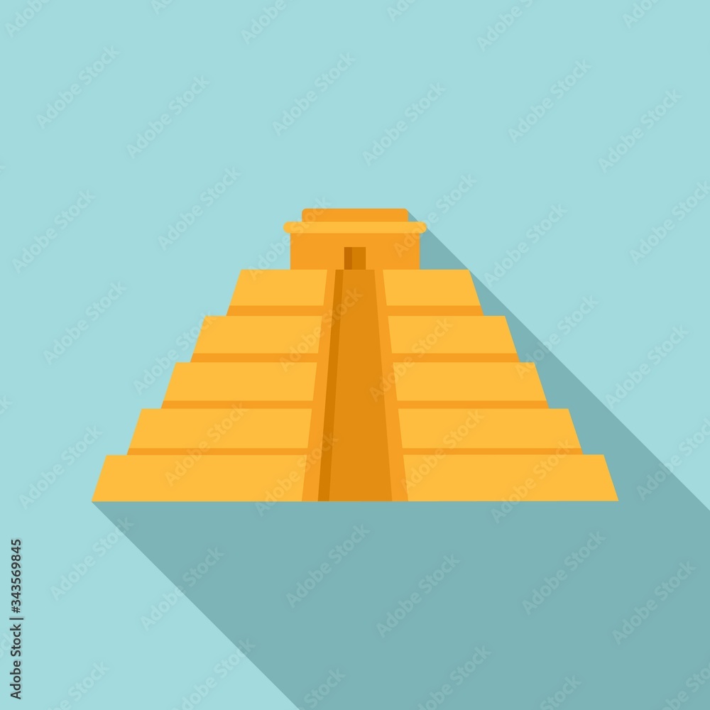 Maya pyramid icon. Flat illustration of maya pyramid vector icon for web design Maya pyramid icon. Flat illustration of maya pyramid vector icon for web design