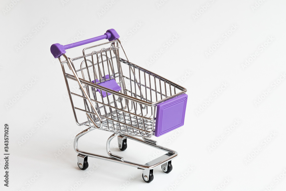 The shopping cart is empty. Purple elements. Concept. The shopping cart is empty. Purple elements. Concept.