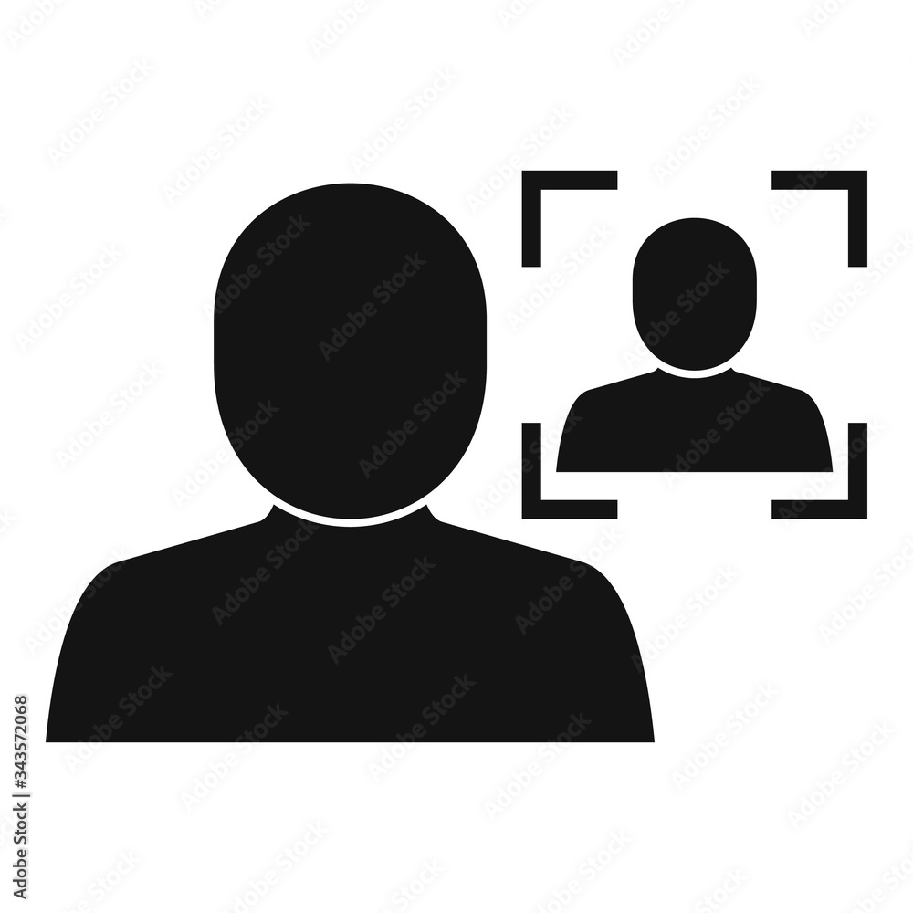 Biometric face authentication icon. Simple illustration of biometric face authentication vector icon for web design isolated on white background Biometric face authentication icon. Simple illustration of biometric face authentication vector icon for web design isolated on white background