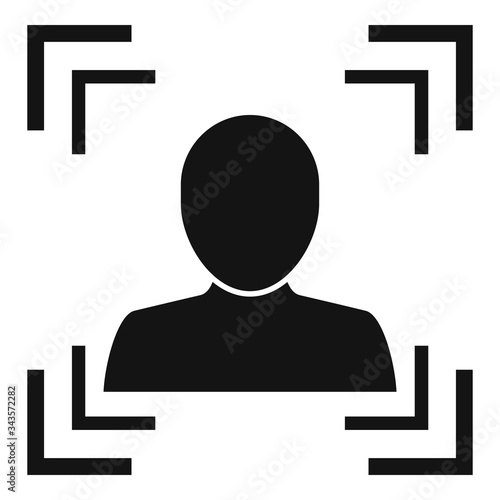 Avatar face authentication icon. Simple illustration of avatar face authentication vector icon for web design isolated on white background