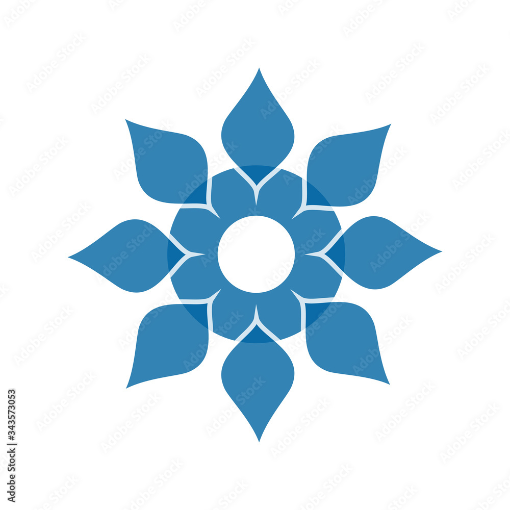 Light blue abstract geometric flower logo template. Business abstract icon isolated on white. Use for logo, sign, symbol, web, label, icon Light blue abstract geometric flower logo template. Business abstract icon isolated on white. Use for logo, sign, symbol, web, label, icon