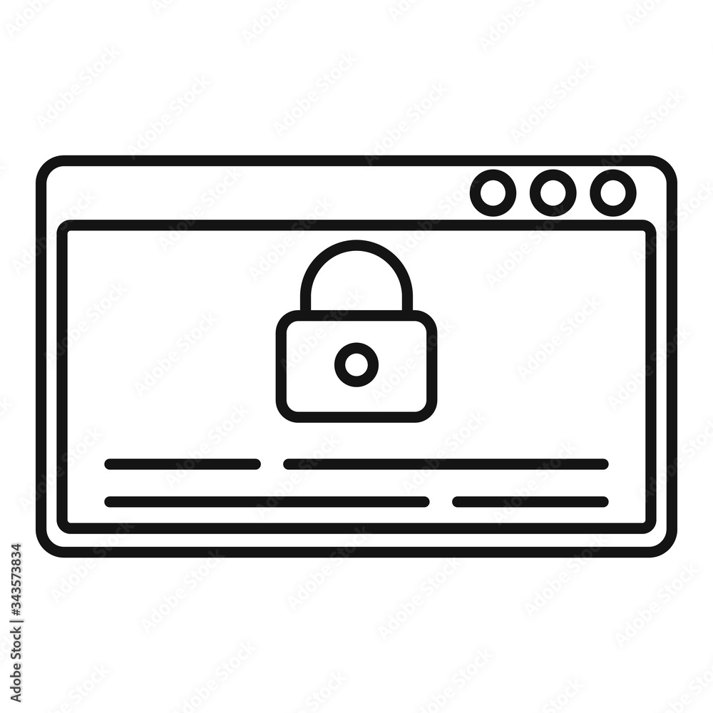 Obraz premium Web lock authentication icon. Outline web lock authentication vector icon for web design isolated on white background