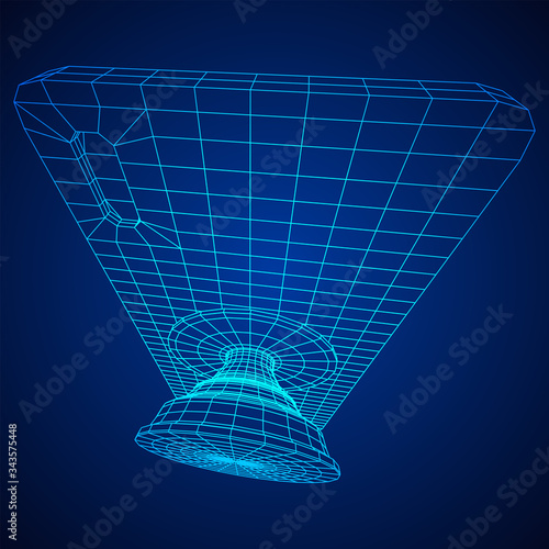 Smartphone Cellphone Pop Socket Holder. Wireframe low poly mesh vector illustration.