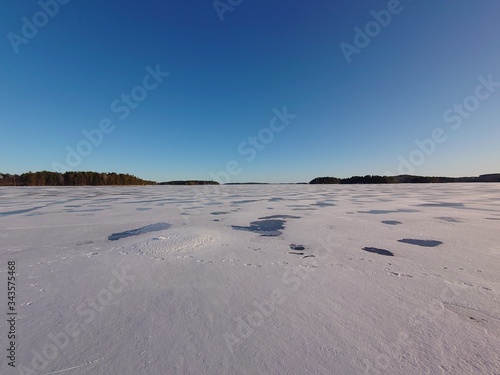 winter landscape of Finnish lake