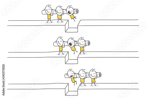 Strichfiguren / Strichmännchen: Teamwork. (Nr. 495)