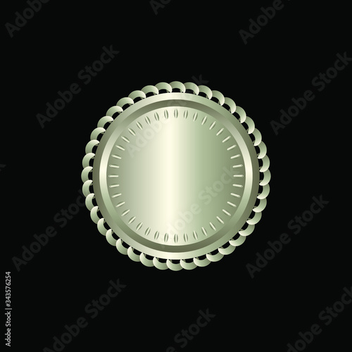 Round golden badge isolated on a Black background, seal stamp gold luxury elegant banner con, Vector illustration certificate gold foil seal or medal isolated. 