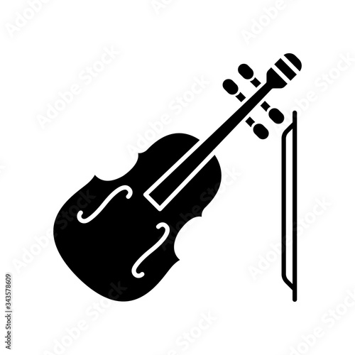 Violin black glyph icon