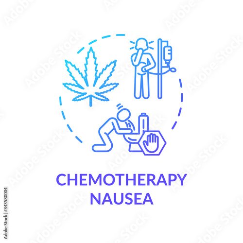 Chemotherapy nausea concept icon