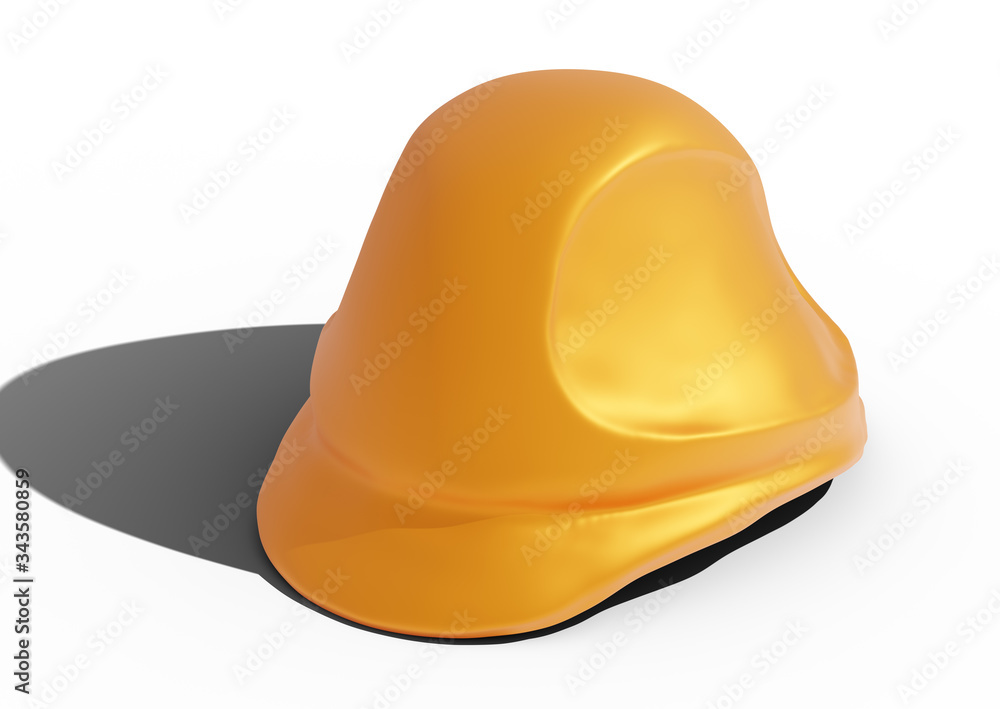 Fototapeta premium Orange construction helmet safety - 3D illustration - 3D rendering of an object