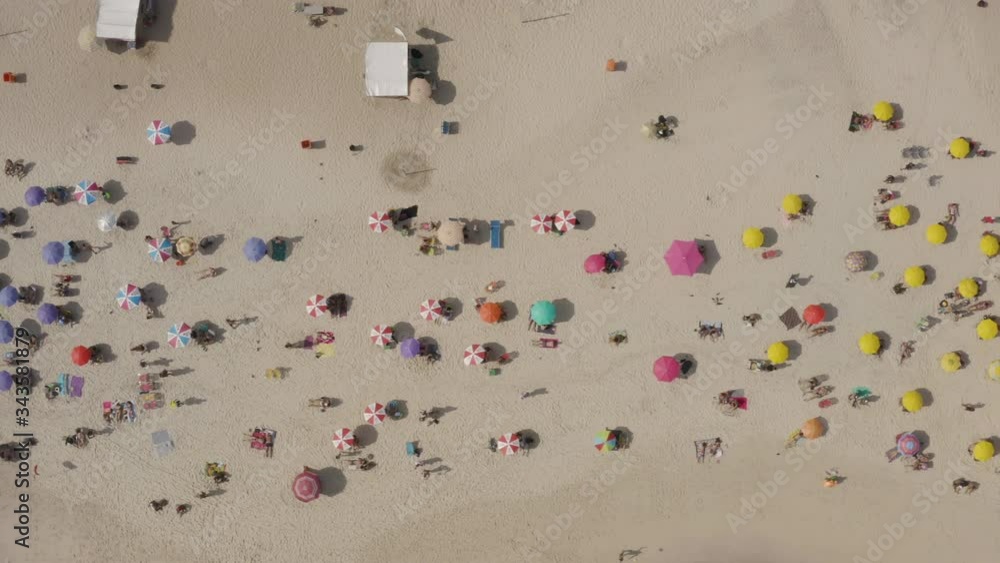 Aerial view of a crowded beach in Rio de Janeiro Brazil Aerial view of a crowded beach in Rio de Janeiro Brazil