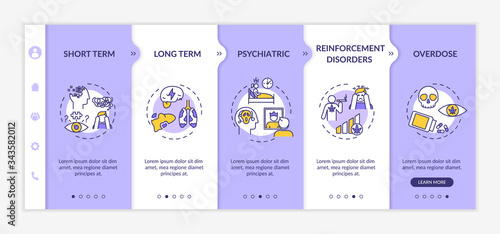 Cannabis side effects onboarding vector template
