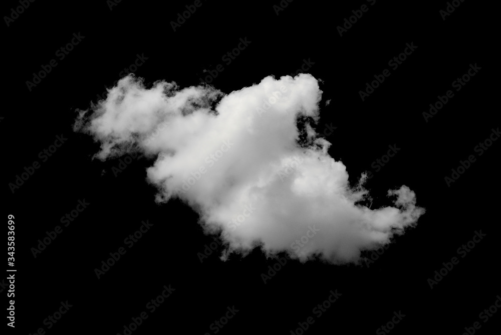 Single cloud isolated on black Single cloud isolated on black