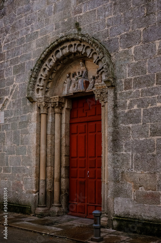 San Fiz de Solovio, the oldest church in Santiago de Compostela. Romanesque facade