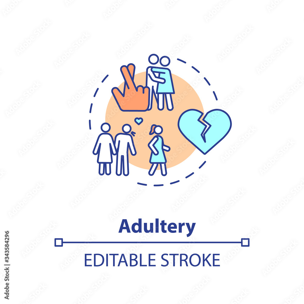 Adultery concept icon Adultery concept icon