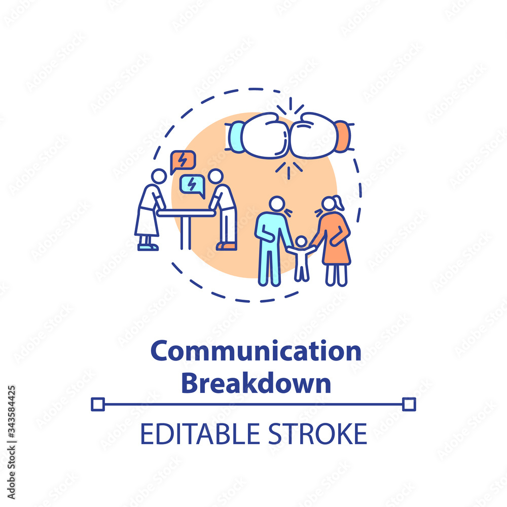 Communication breakdown concept icon Communication breakdown concept icon