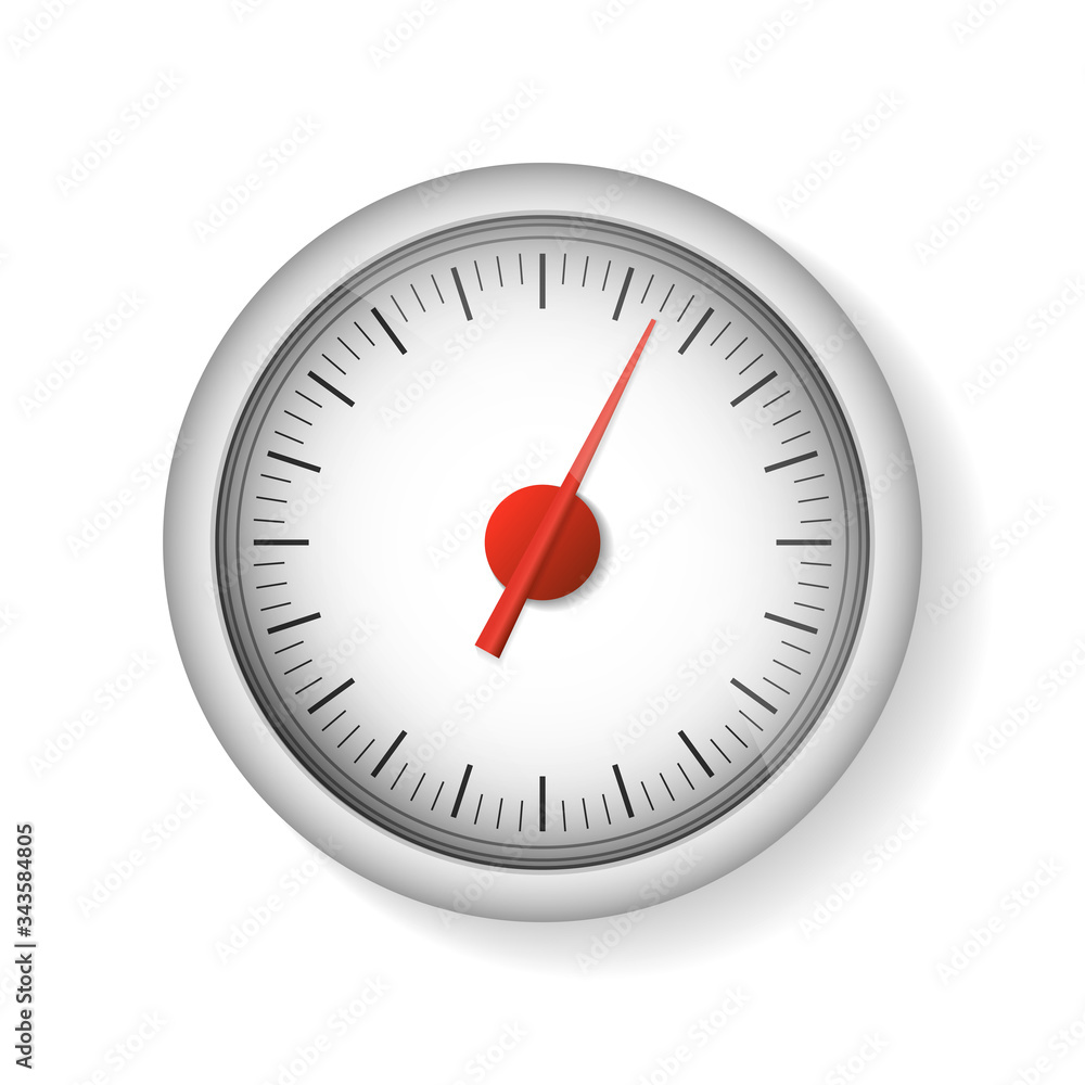 Realistic white speedometer isolated on white background. 3d timer watches. Sport car odometer with motor miles measuring scale. Deadline concept. Engine power concept template Realistic white speedometer isolated on white background. 3d timer watches. Sport car odometer with motor miles measuring scale. Deadline concept. Engine power concept template