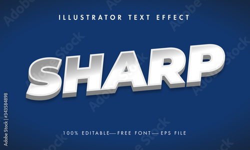 3D Sharp Text Effect and Modern Text Design. 