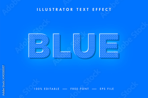 Blue Modern 3D Text Effect and Text Design. 