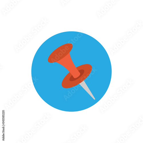 pin colorful flat icon with shadow. chancery flat icon