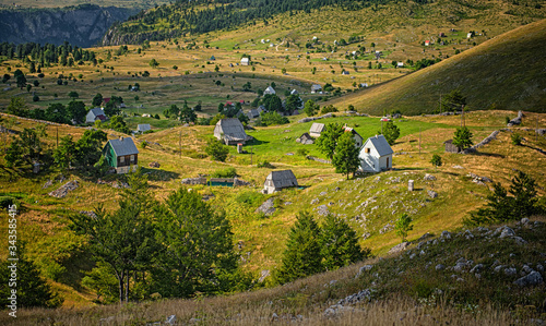 Nice village with wooden ho...