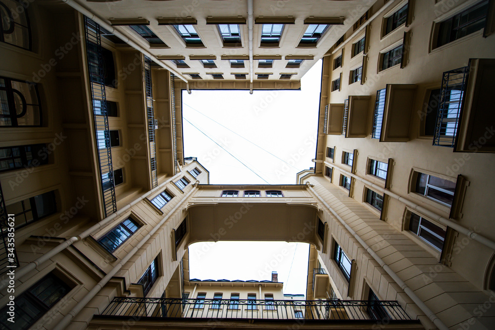 Fototapeta premium buck's apartment building in St. Petersburg is distinguished by its unique architecture