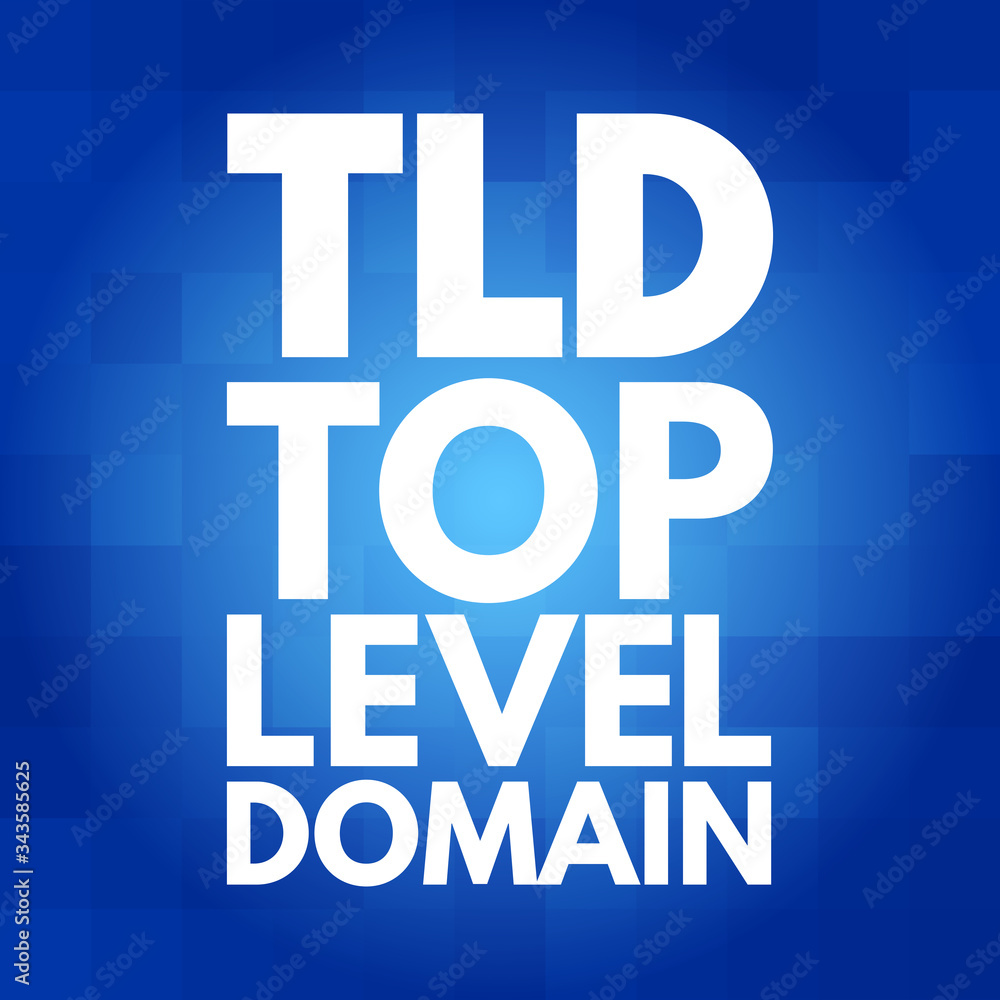 TLD - Top Level Domain acronym, technology concept background TLD - Top Level Domain acronym, technology concept background