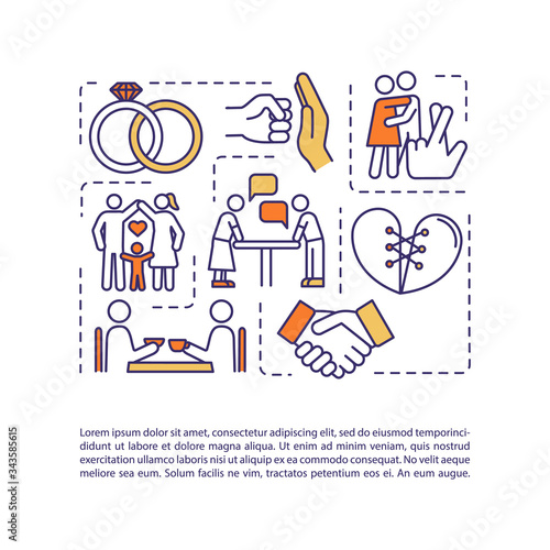 Family problems solving concept icon with text