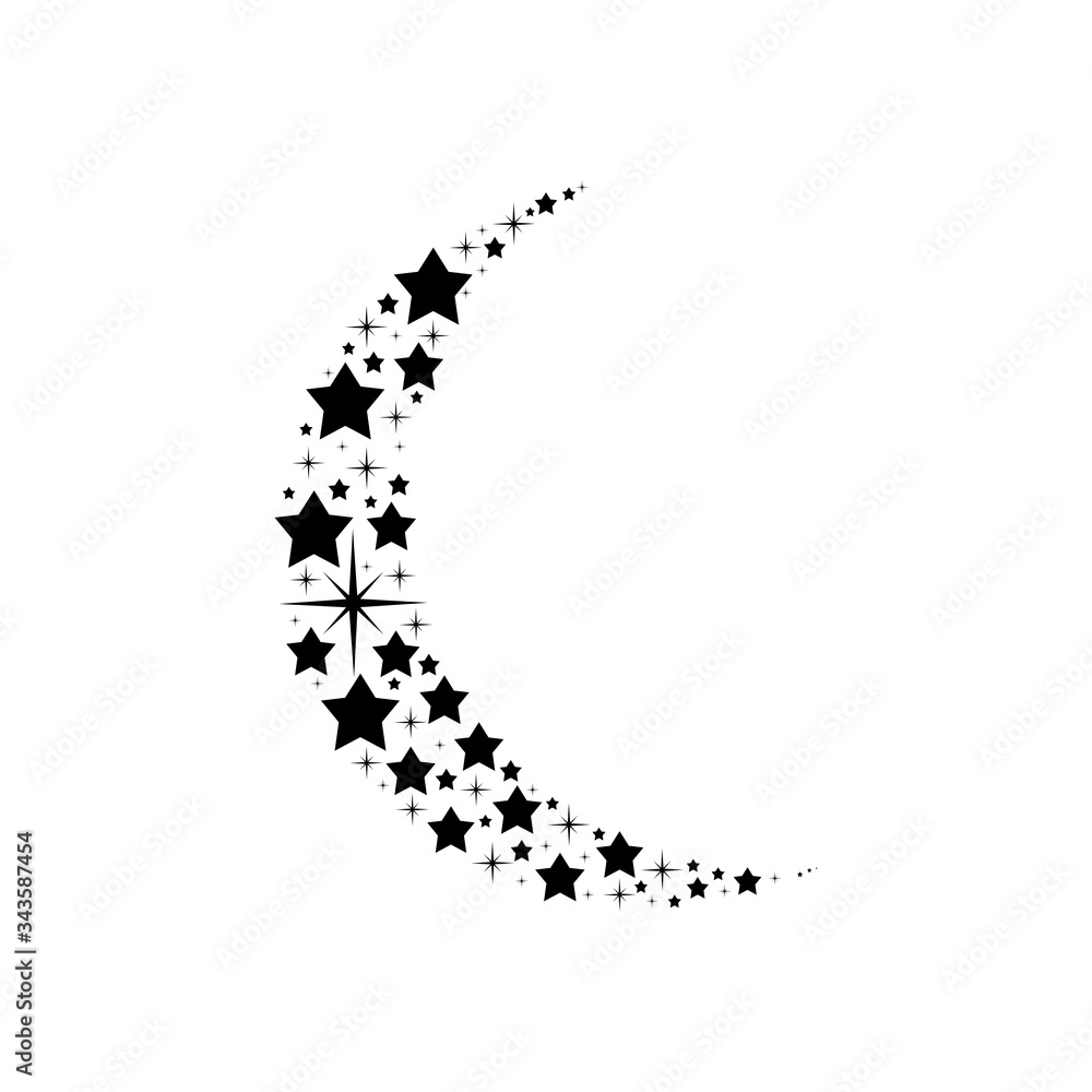 eid mubarak concept, crescent moon icon, line style