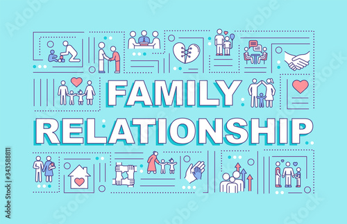 Family relationship word concepts banner