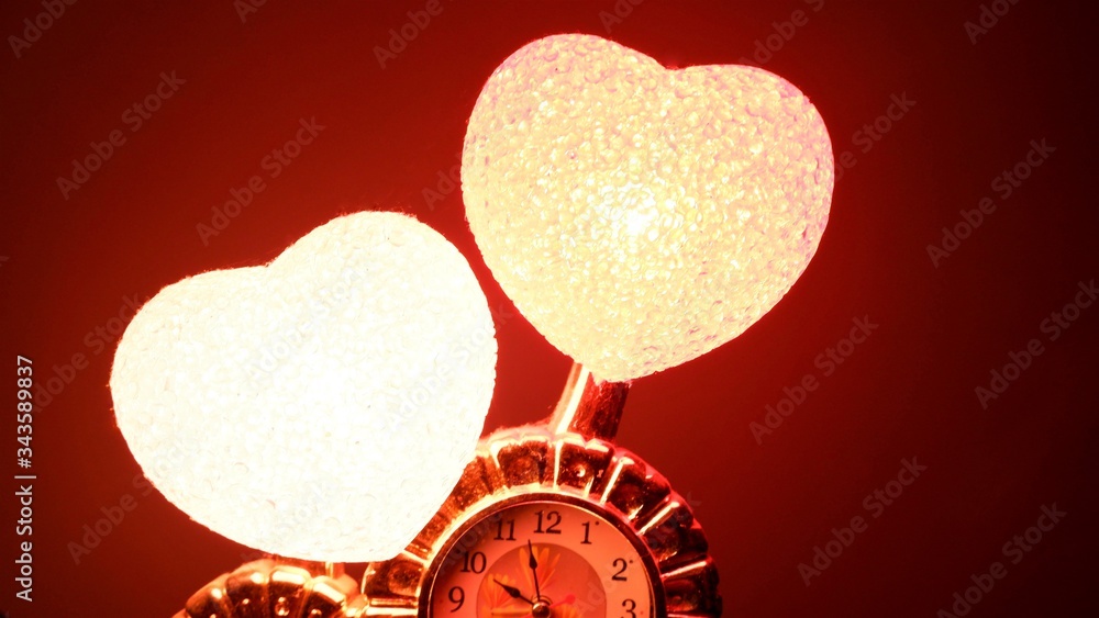 luminous dark table clock with love heart luminous dark table clock with love heart