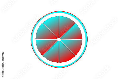 Orange slice isolated on white background