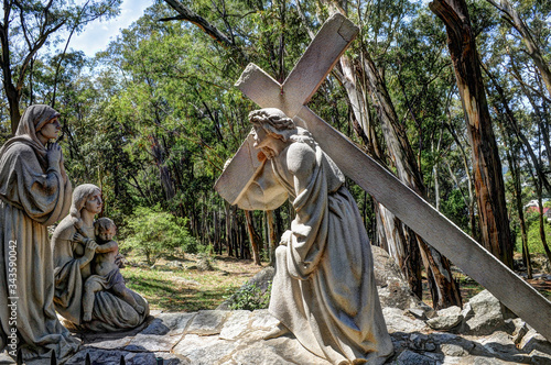 Jesus meets the women of Jerusalem,way of the cross photo