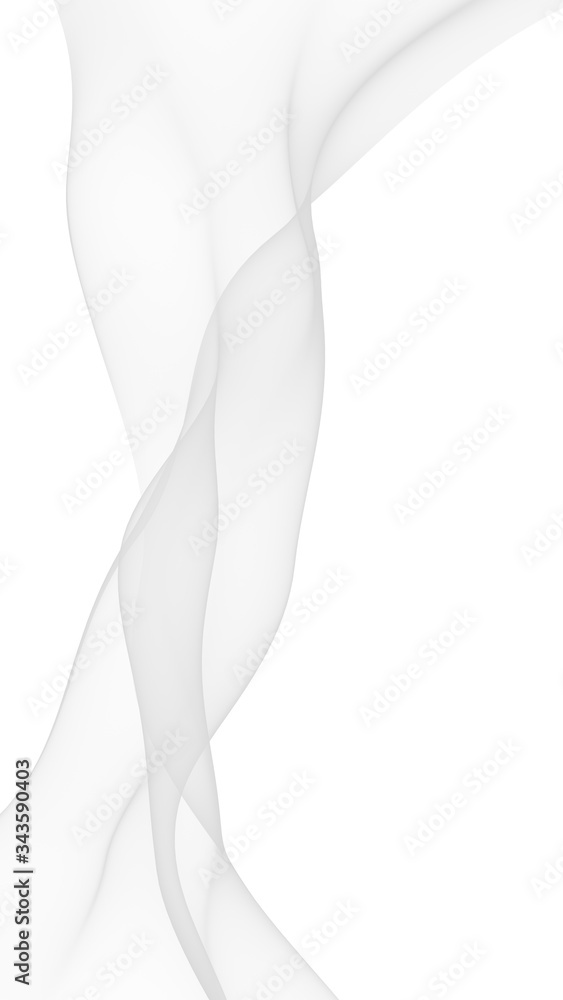 White abstract background. Fluttering white scarf. Waving on wind white fubric. 3D illustration White abstract background. Fluttering white scarf. Waving on wind white fubric. 3D illustration