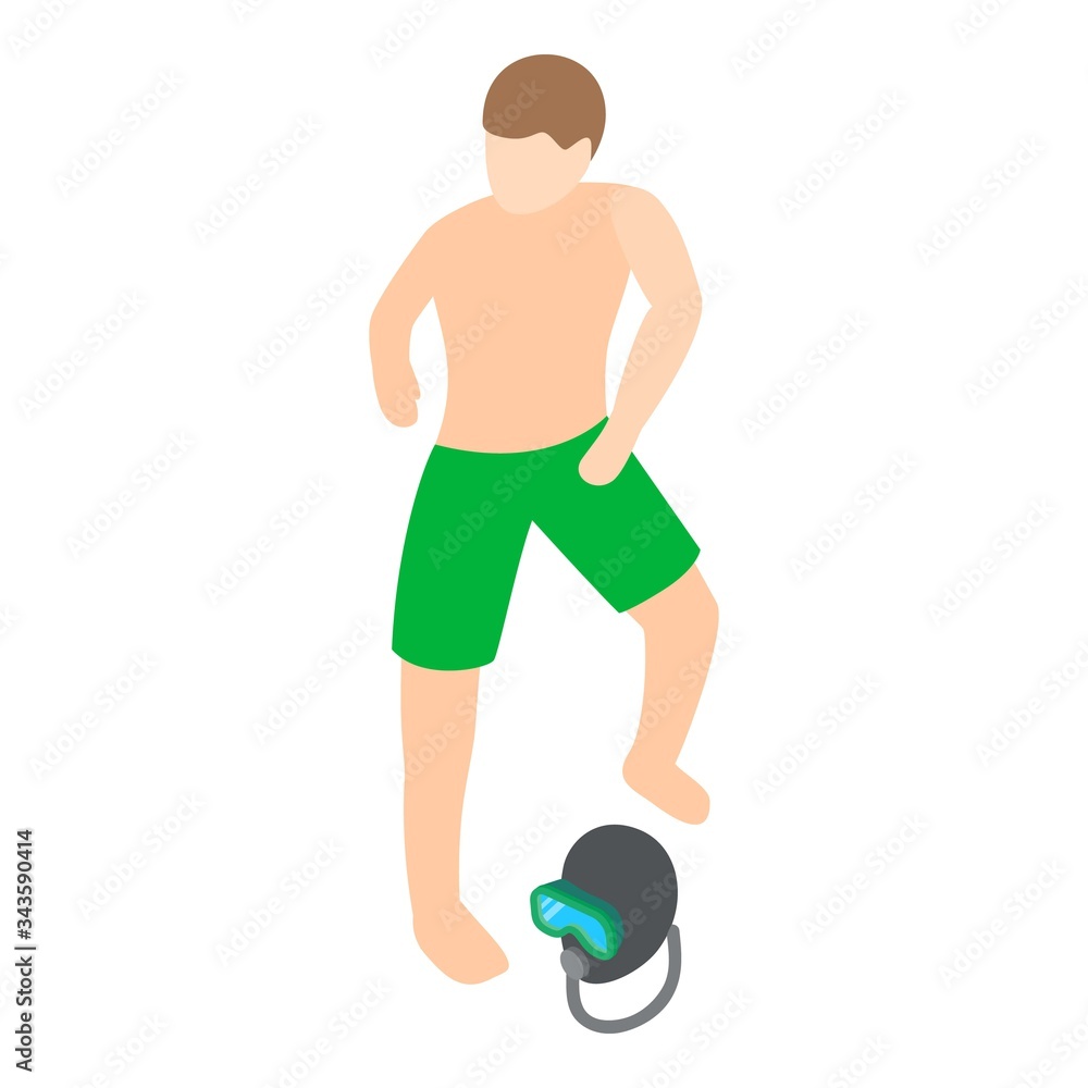 Diver icon. Isometric illustration of diver vector icon for web Diver icon. Isometric illustration of diver vector icon for web