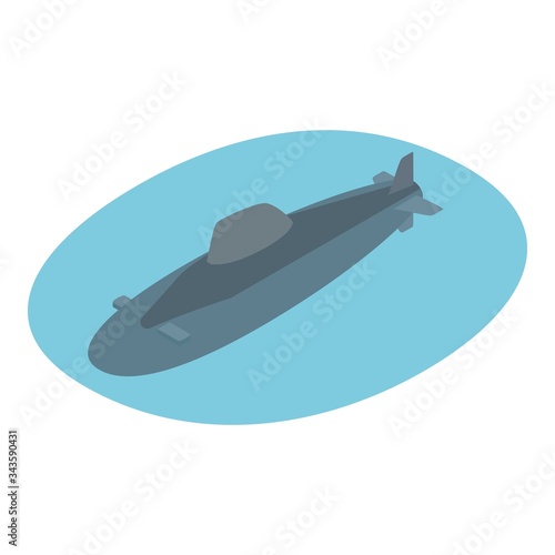 Submarine icon. Isometric illustration of submarine vector icon for web
