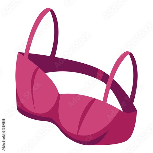 Pink bra icon. Isometric of pink bra vector icon for web design isolated on white background