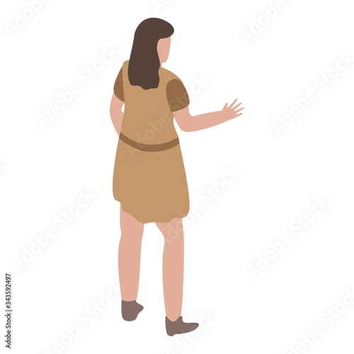 Tourist woman safari icon. Isometric of tourist woman safari vector icon for web design isolated on white background